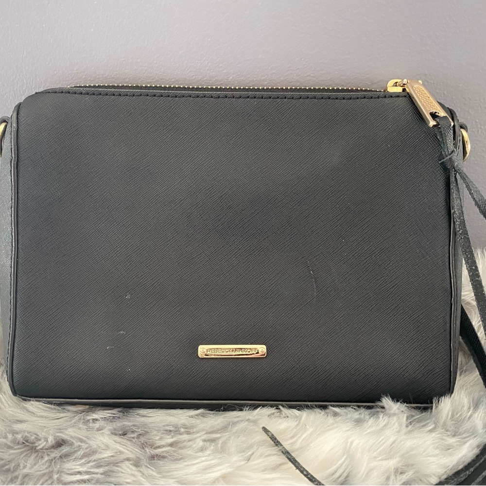 REBECCA MINKOFF  Avery leather Purse/Handbag, Black with Gold Hardware